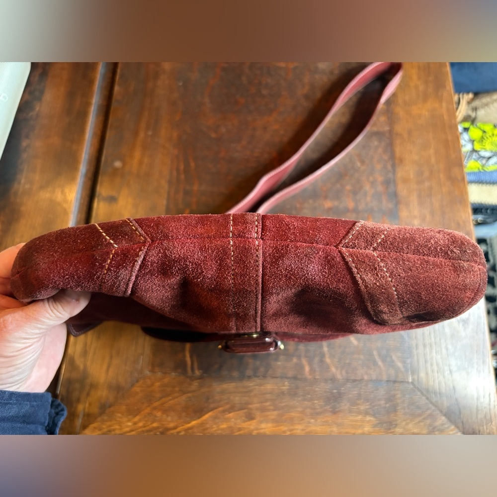Vintage 2003 COACH Soho Suede Crossbody Bag – Burgundy/Maroon Y2K Rare - Picture 3 of 15